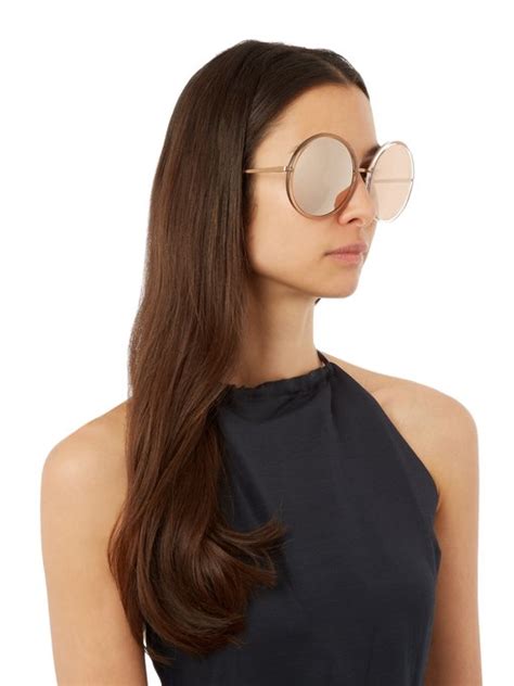 oversized round sunglasses factory|linda farrow oversized round sunglasses.